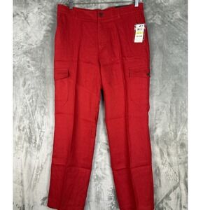 INC International Concepts Linen Cargo Pants‎ Red Men's 30W 30L Standard Fit